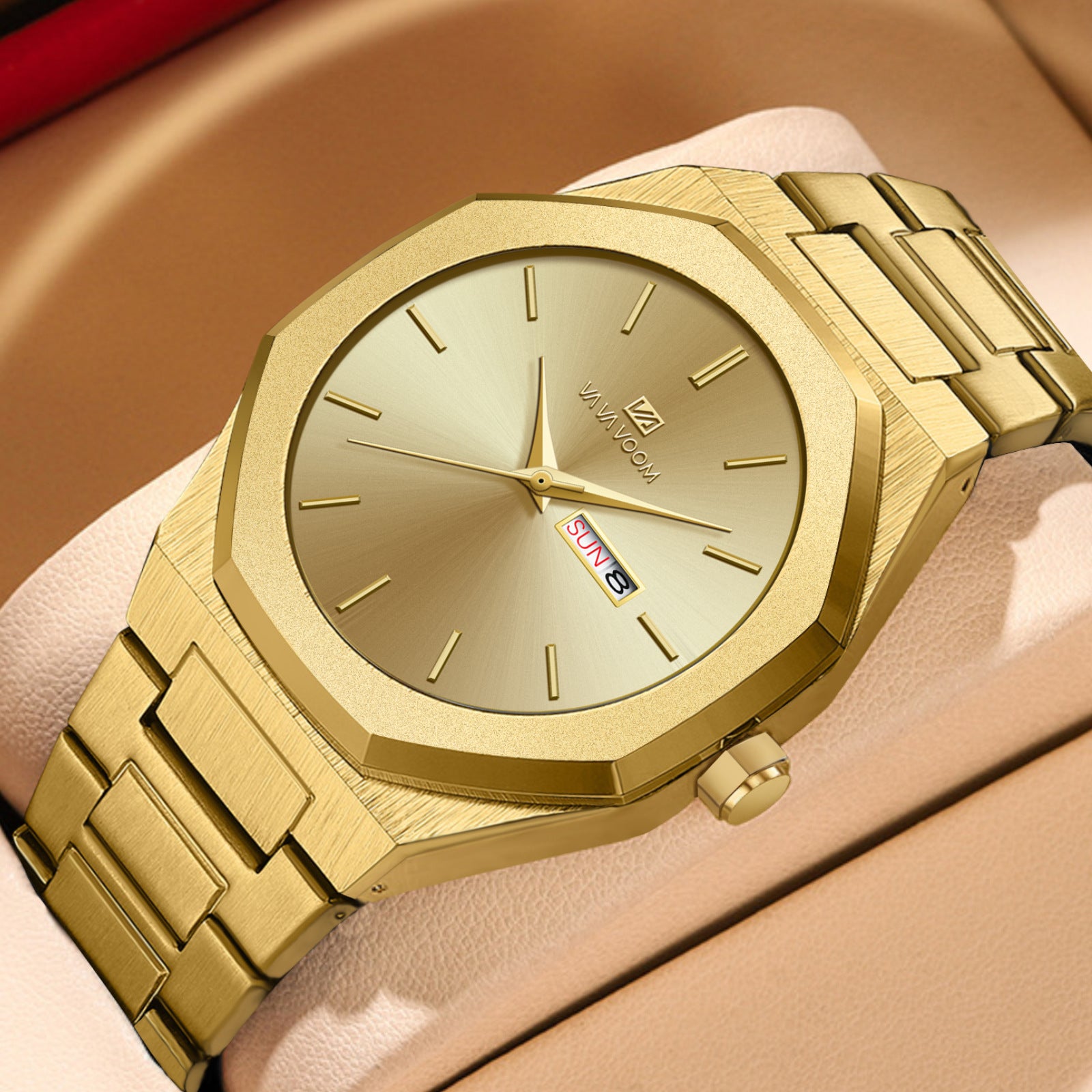 Reloj de hombre con cadena de acero para negocios y estilo informal