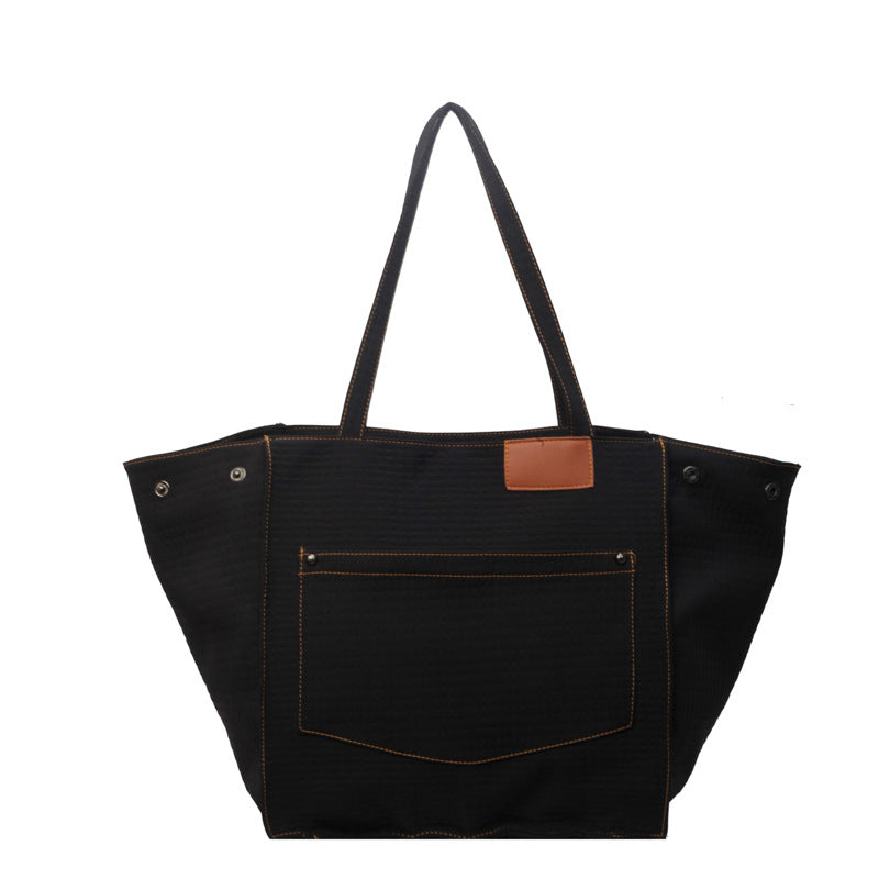 Bolso de lona elegante de gran capacidad y un solo hombro para mujer