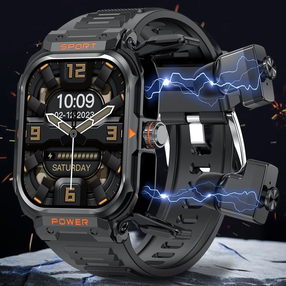 Auriculares inteligentes con llamadas Bluetooth y reloj deportivo