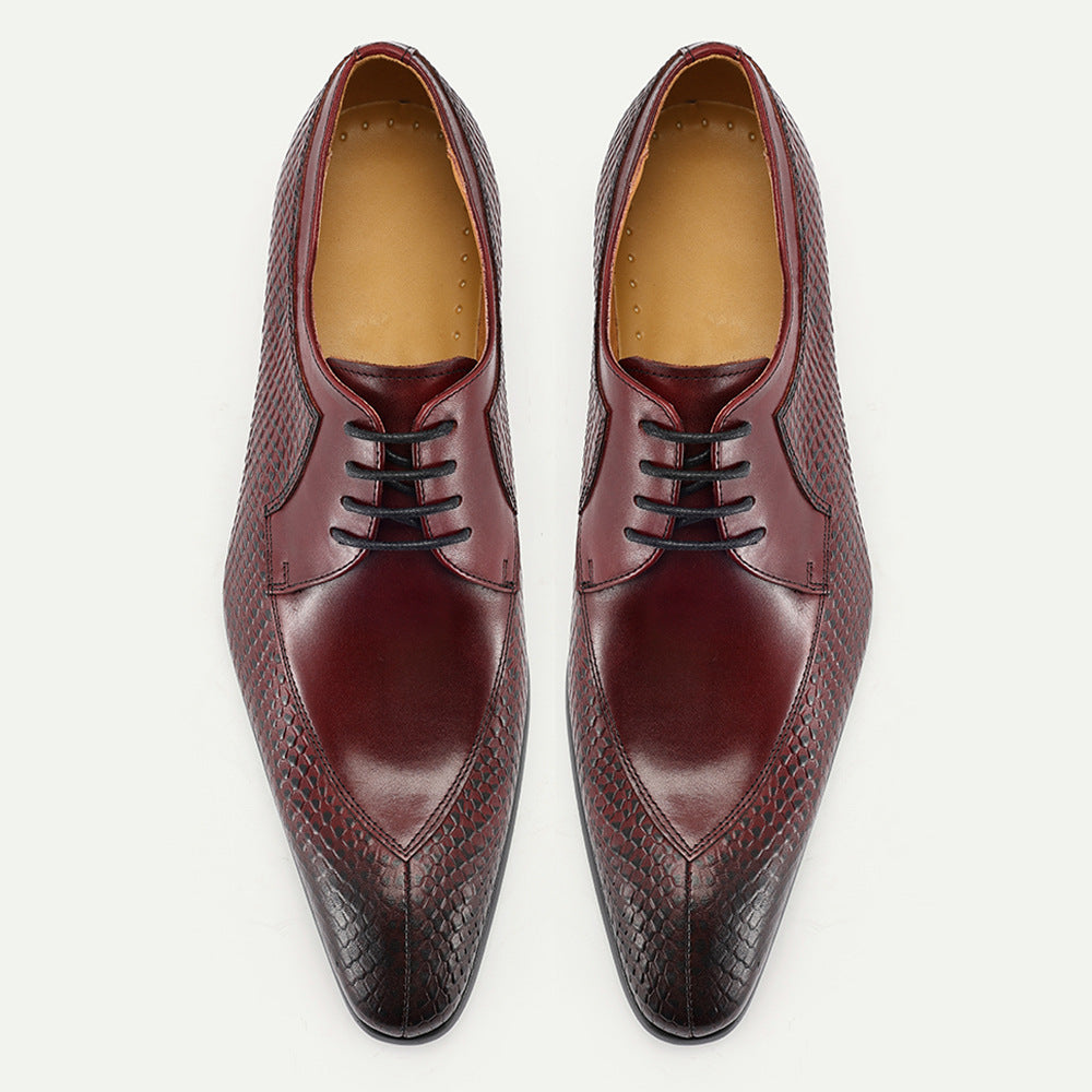Pointed-toe Four-season Men's Business Casual Leather Shoes