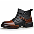 Botas térmicas retro de estilo británico para hombre con forro polar y cremallera lateral