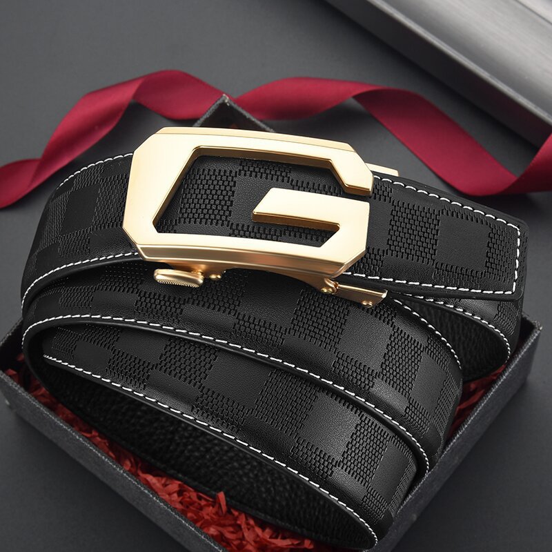 Cinturón de cuero para hombre con letras