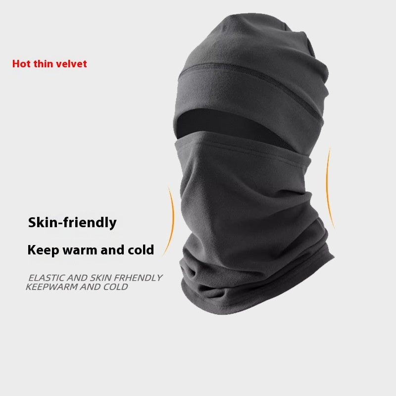 Sombrero Dralon para hombre, máscara de viento de invierno, gorro, pañuelo, conjunto de dos piezas, bolsa de ciclismo, protección para la cabeza y los oídos.