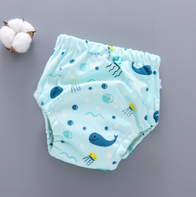 Pantalones de entrenamiento para bebé, lavables, de gasa de 6 capas, para cubrir pañales
