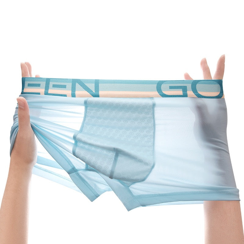 Ropa interior de seda helada para hombre, fresca, cómoda y transpirable para el verano.