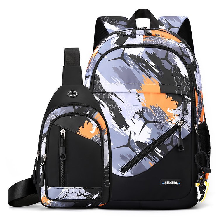 Conjunto de dos piezas para hombre: mochila y bolso de pecho