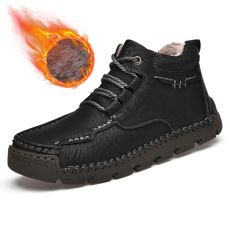 Zapatos casuales retro de terciopelo y algodón cálidos para hombre
