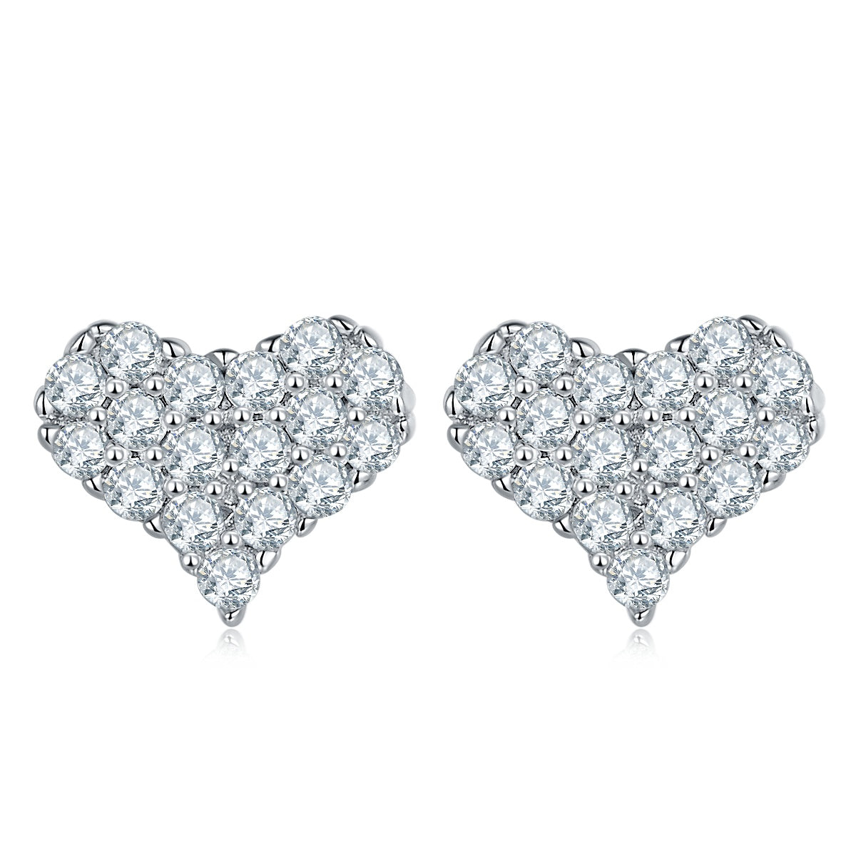 Pendientes de plata de ley S925 bañados en platino y con moissanita de alta calidad, joyería de lujo, ligera y moderna.