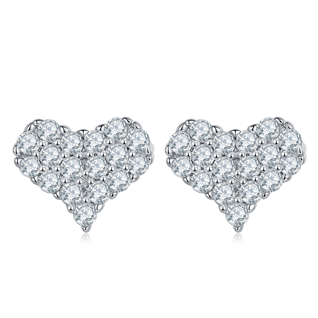 Pendientes de plata de ley S925 bañados en platino y con moissanita de alta calidad, joyería de lujo, ligera y moderna.