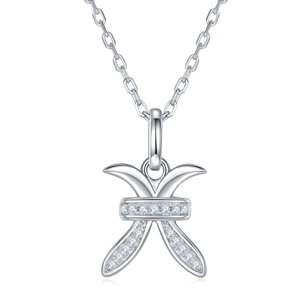 12 Zodiac Signs Pisces Set With Top quality Moissanite Luxurious And Fashionable Light Luxury Trend Jewelry Silver Necklace Pendant Silver plated Platinum