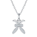 12 Zodiac Signs Pisces Set With Top quality Moissanite Luxurious And Fashionable Light Luxury Trend Jewelry Silver Necklace Pendant Silver plated Platinum