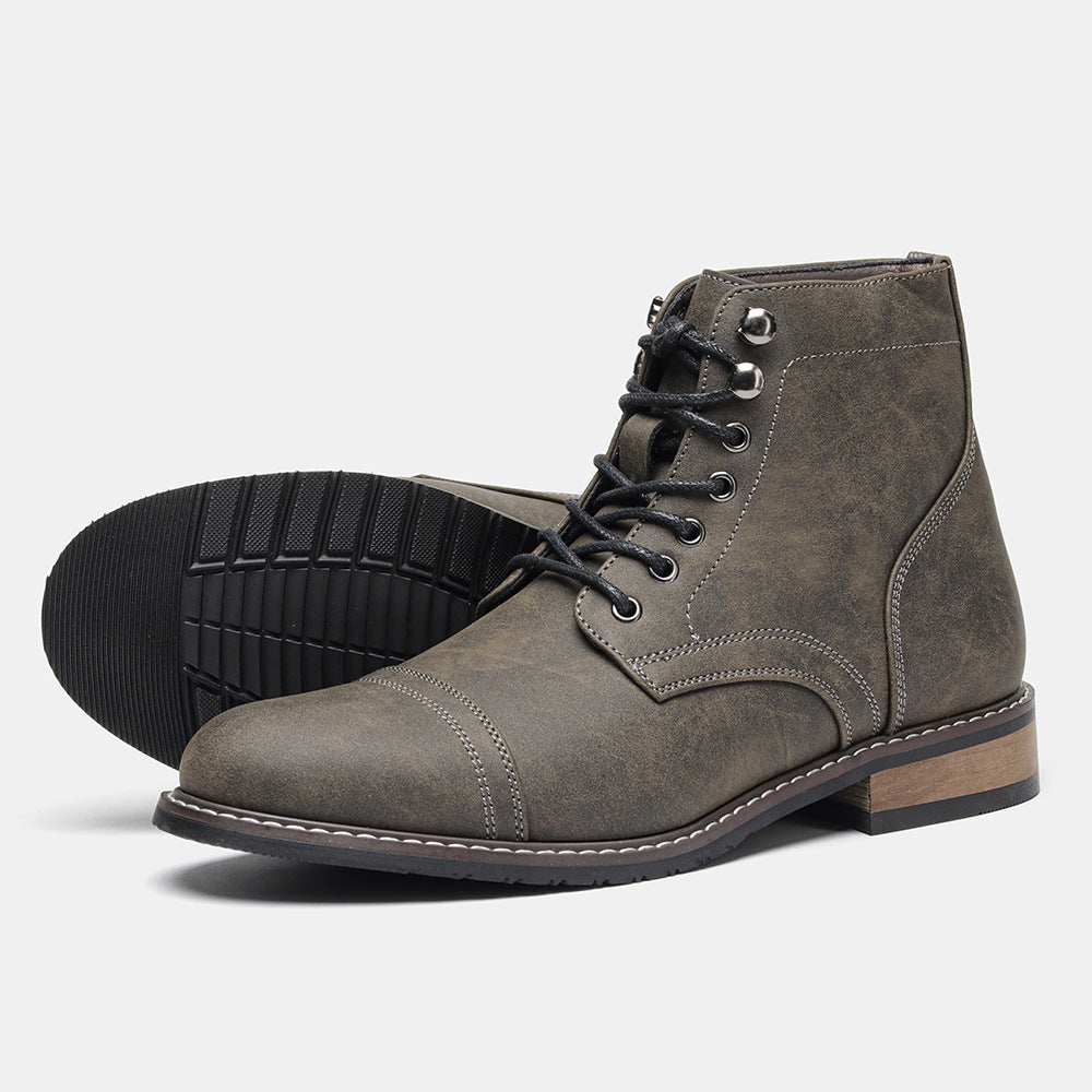 Botas casuales de cuero vintage para hombre