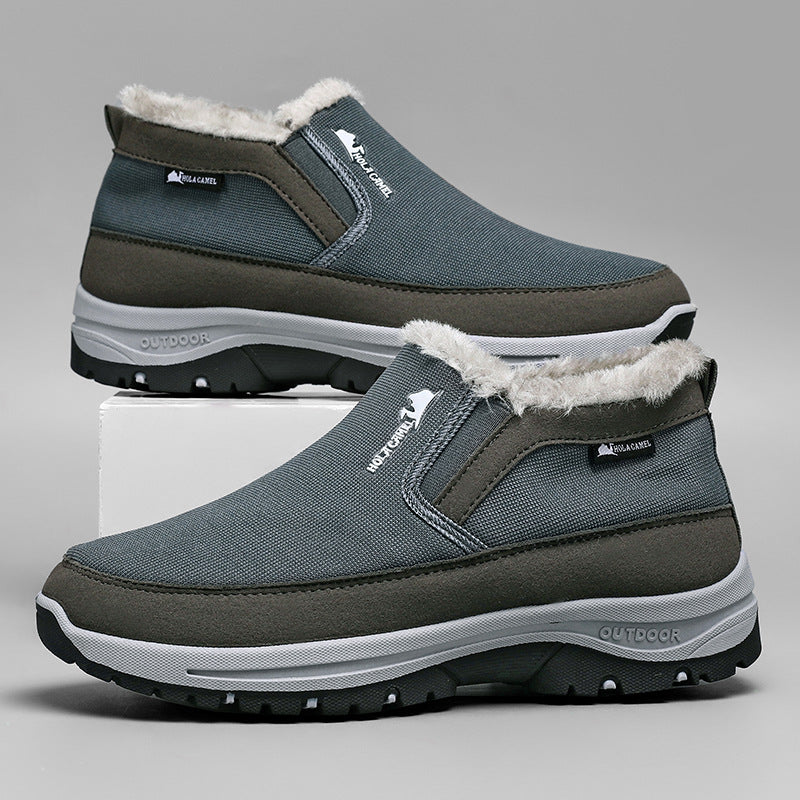 Botas de nieve para hombre con suela antideslizante y forro polar, de algodón grueso y cálido.