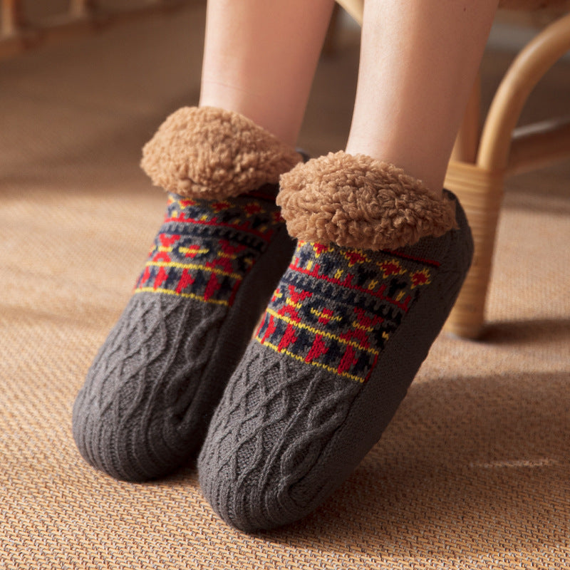 Calcetines tipo botín de forro polar, cómodos y antideslizantes, para uso en interiores, para mujeres y hombres.