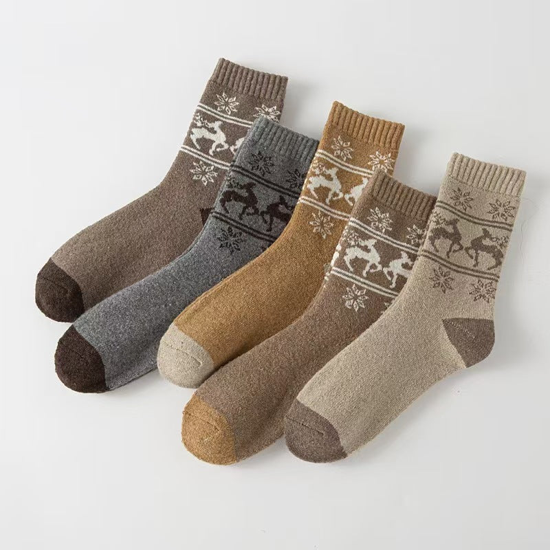 Calcetines de hombre de lana estilo étnico vintage para invierno