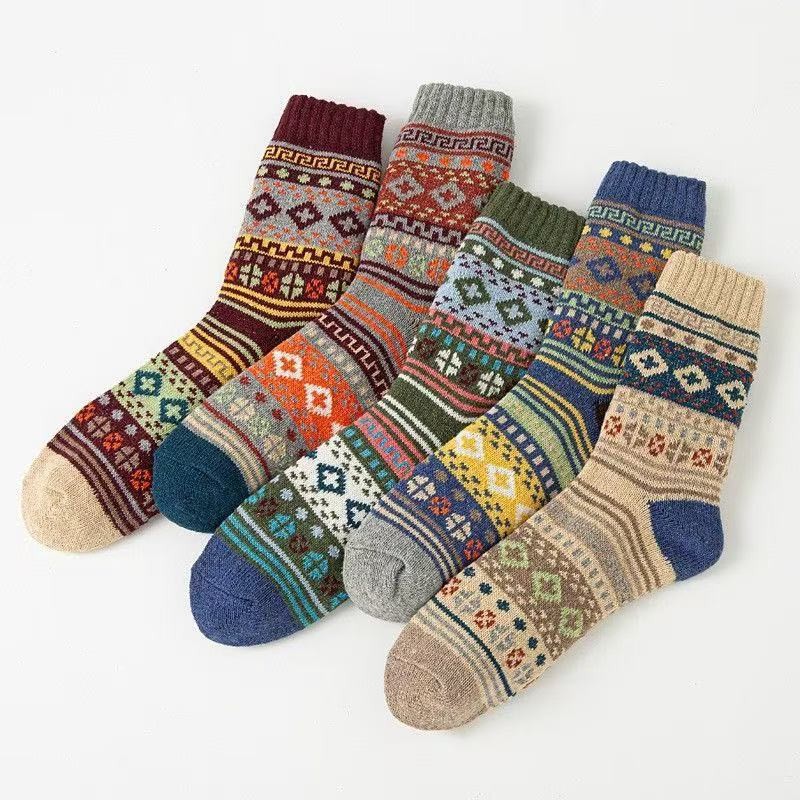 Calcetines térmicos de lana gruesos informales para hombre