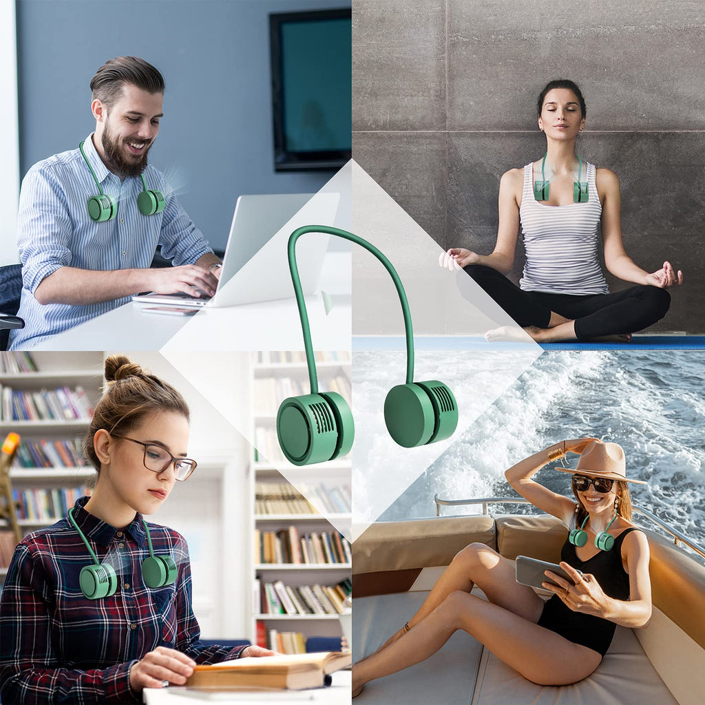 Ventilador de cuello colgante sin hojas, pequeño, USB, portátil, para aromaterapia, eléctrico