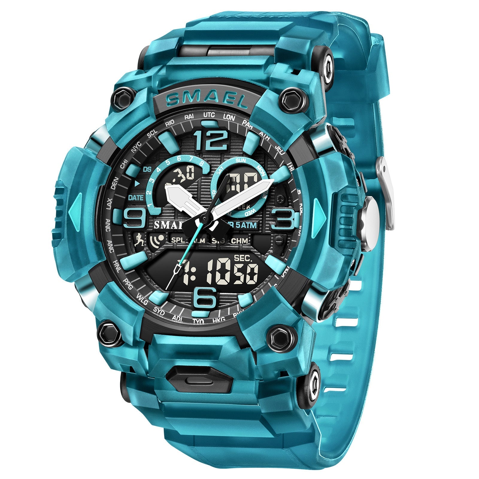Reloj de aleación moderno para hombre para una medición precisa del tiempo.