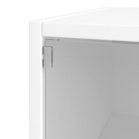 Zapatero con puerta de cristal blanca y luz LED RGB