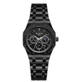 Reloj de mujer con correa de acero luminosa y calendario.