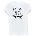 MEOW pattern printed short-sleeved T-shirt ladies tops