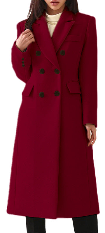 Nuevo abrigo sencillo de lana para mujer otoño-invierno