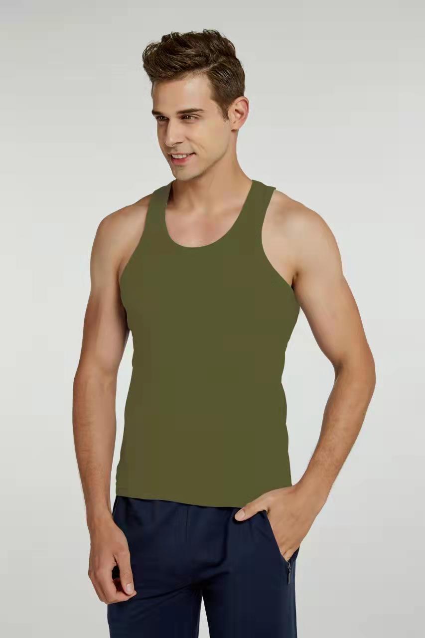 Camiseta deportiva de algodón para hombre, ajustada, transpirable y elástica.