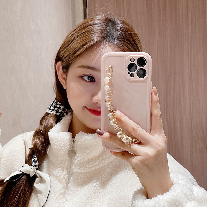 Rhinestone Pearl Bracelet Suitable For Pro Max Mobile Phone Shell  Female Soft