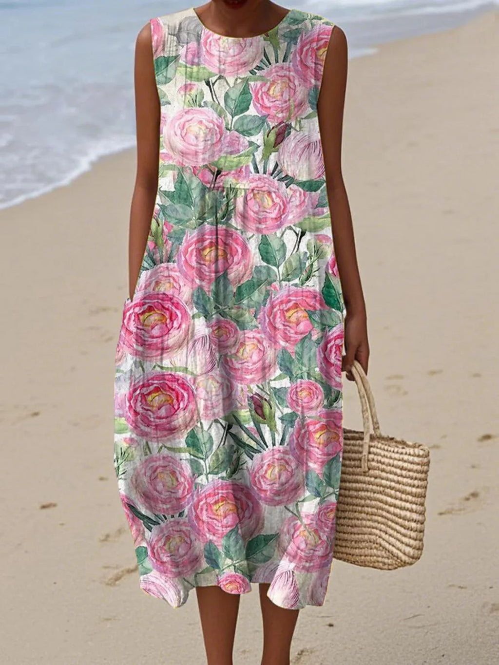 Vestido largo estampado casual chic