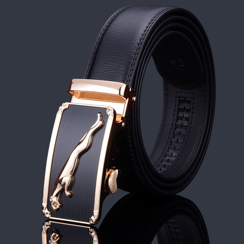 Cinturón de cuero genuino para hombre con hebilla automática