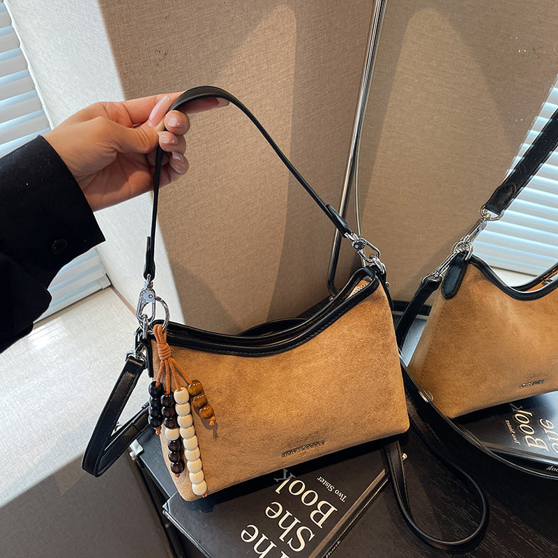 Bolso bandolera minimalista de estilo coreano para mujer, versátil y de color liso.