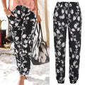 Women's Elastic Waist Printed Pocket Lace-up Leggings