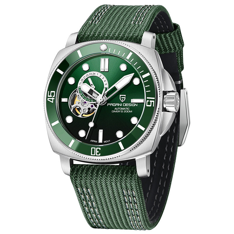 Reloj mecánico totalmente automático con pantalla luminosa y resistente al agua para hombre.