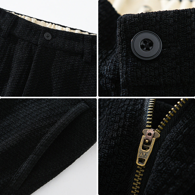 Pantalones casuales ajustados de pana retro para hombre