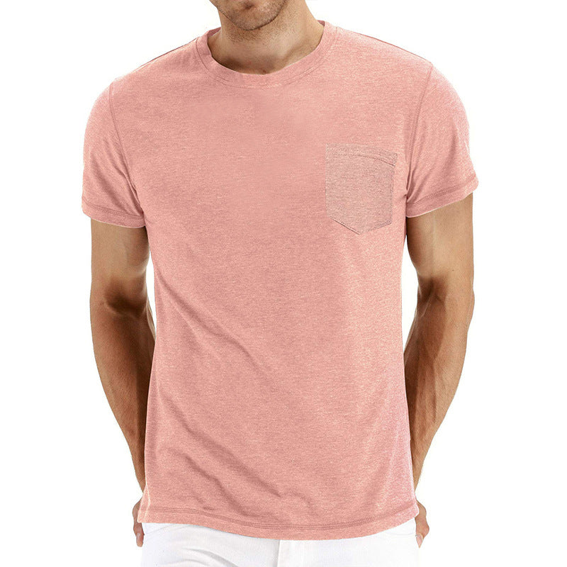 Men's Solid Color Casual Crewneck T-Shirt