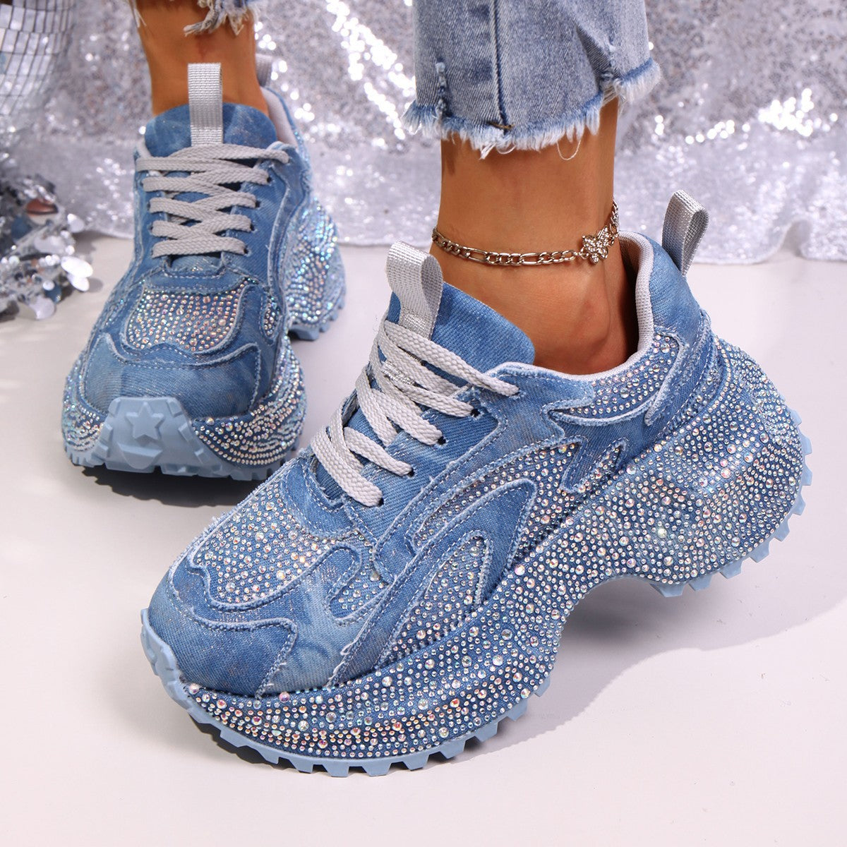 Zapatillas deportivas informales, elegantes, versátiles y con suela gruesa que aumentan la altura para mujer.