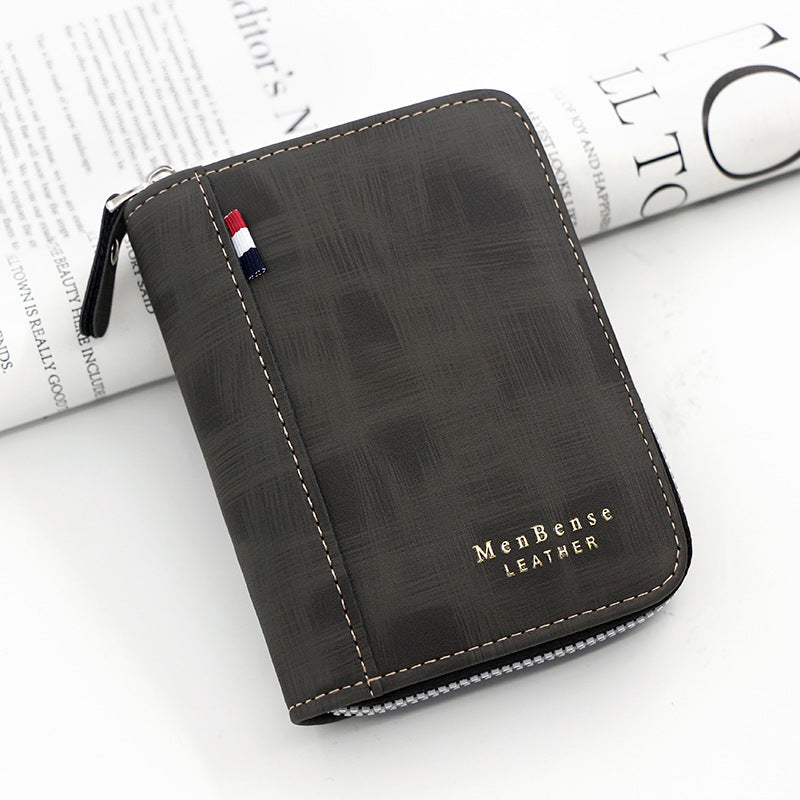 Cartera de mano corta estilo retro de negocios para hombre