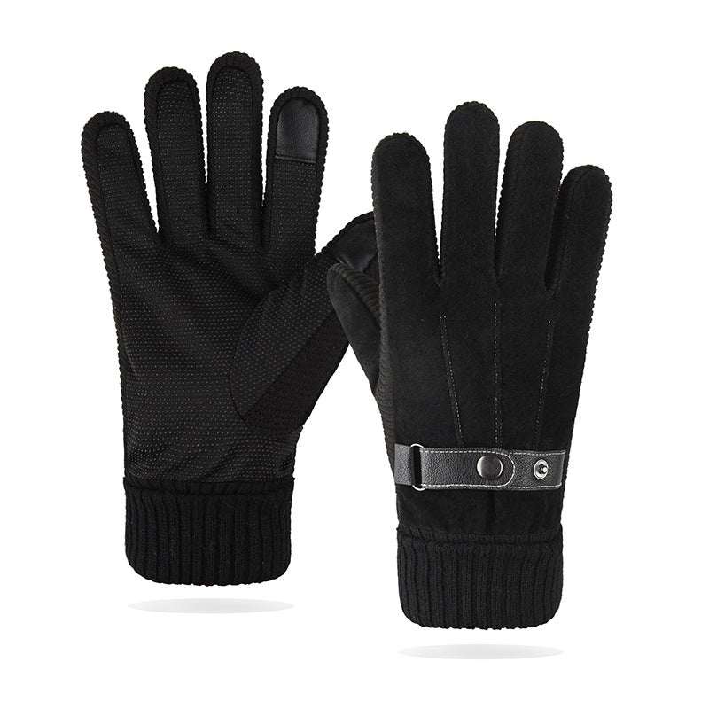 Guantes térmicos resistentes al viento y con pantalla táctil para ciclismo al aire libre en otoño e invierno.