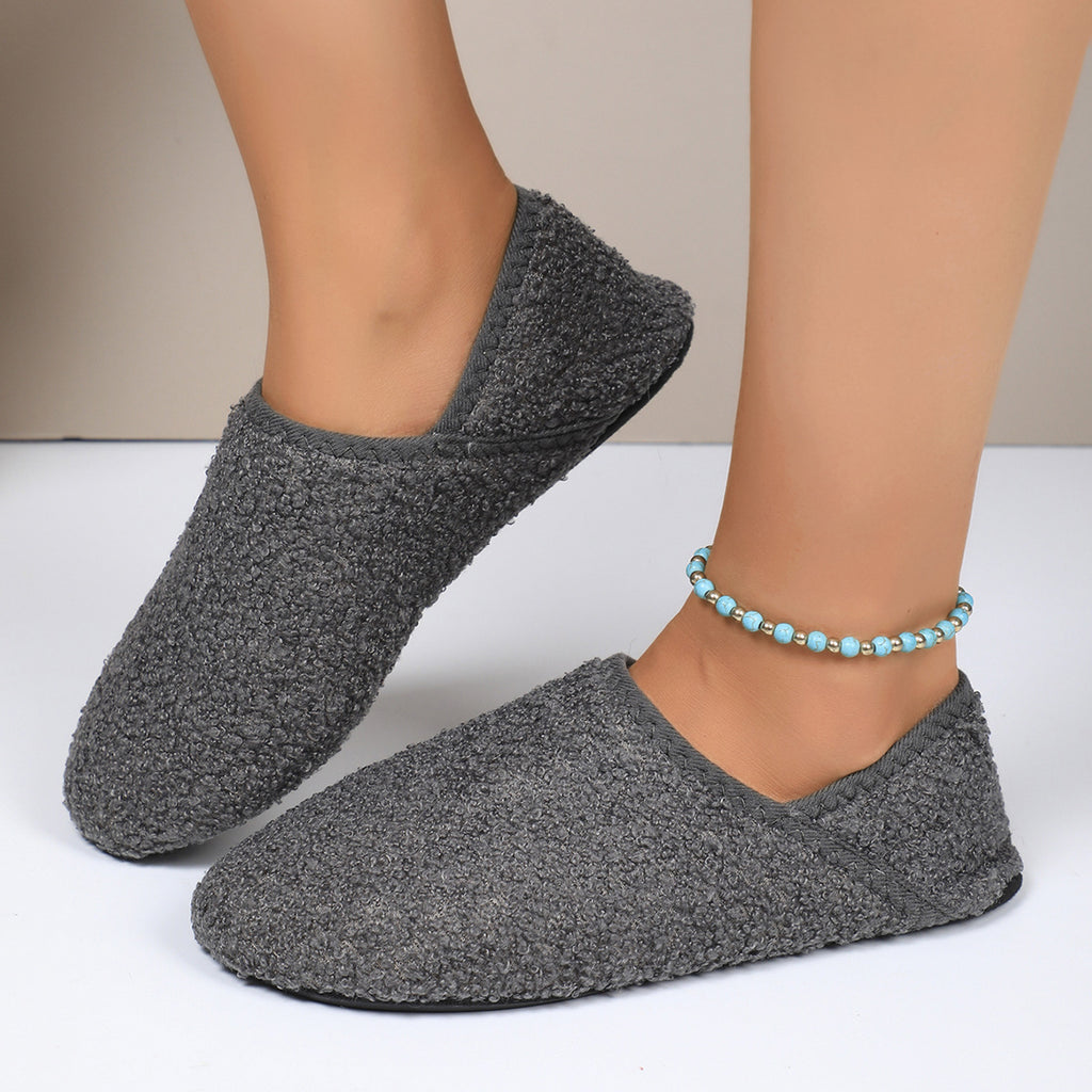 Pantuflas cálidas extra gruesas para hombre con forro polar y suelas suaves para exteriores
