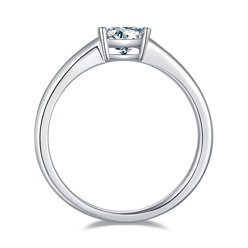 Square Moissanite Set With Top-quality Moissanite Luxury And Fashionable Light Luxury Jewelry Silver Ring S925 Silver Electroplated With Platinum