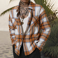 Chaqueta informal de franela a cuadros para hombre