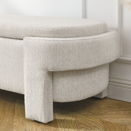 Linen Upholstered Bench Women Casual Fashion Everyday Streetwear