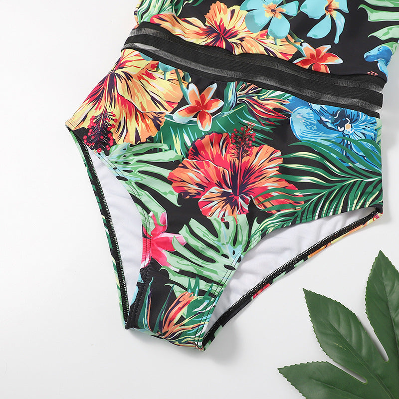 One-piece Printed Bikini Women Two Piece Swimsuit Beach Vacation Summer