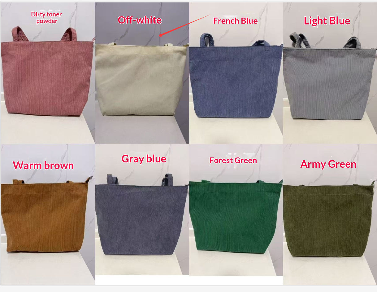 Bolso de mano informal de pana para mujer, moderno, minimalista y a la moda.