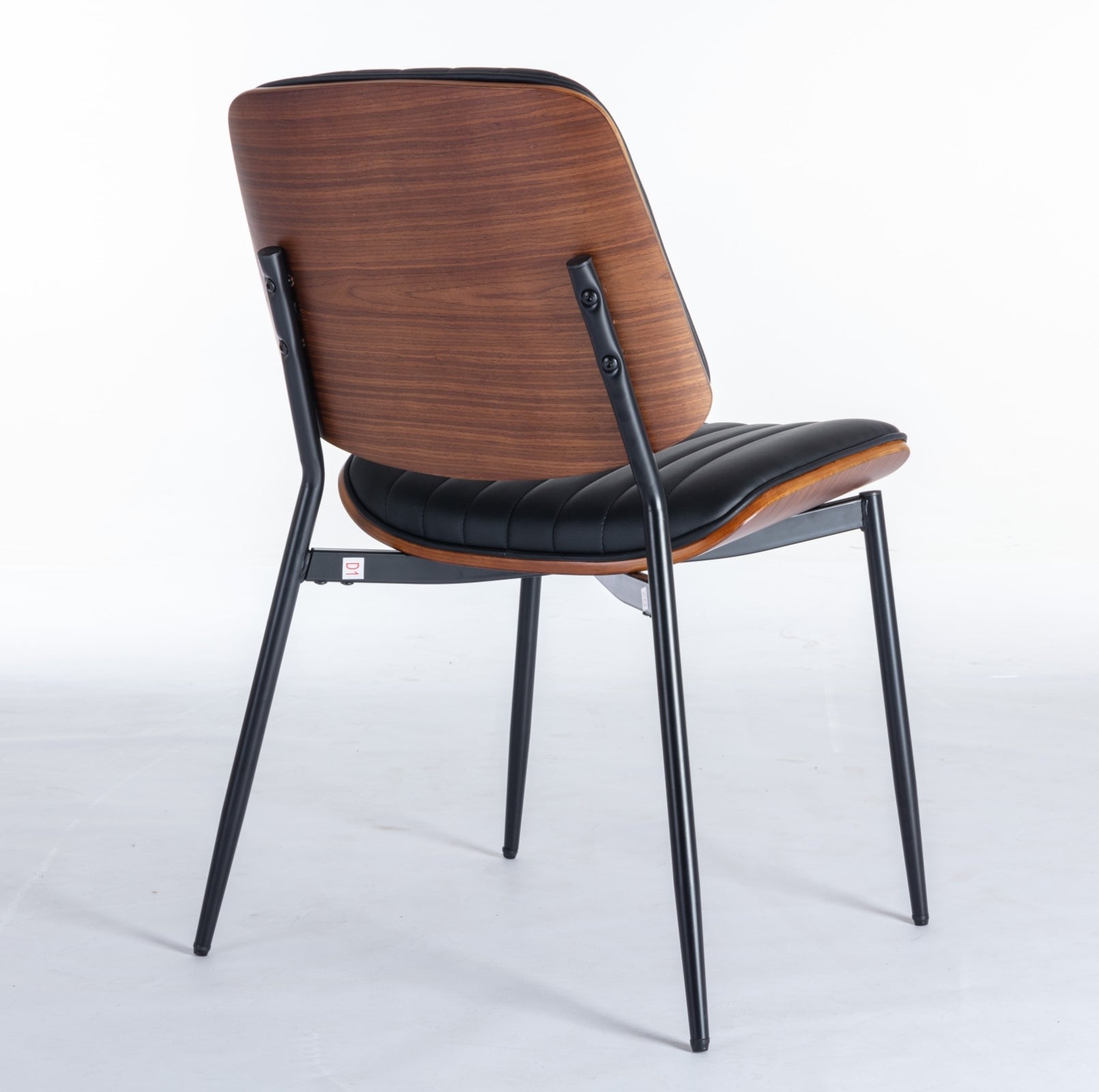 Muebles A&A, juego de 2 sillas de comedor modernas de mediados de siglo, estilo retro, de piel sintética con respaldo curvo en nogal.