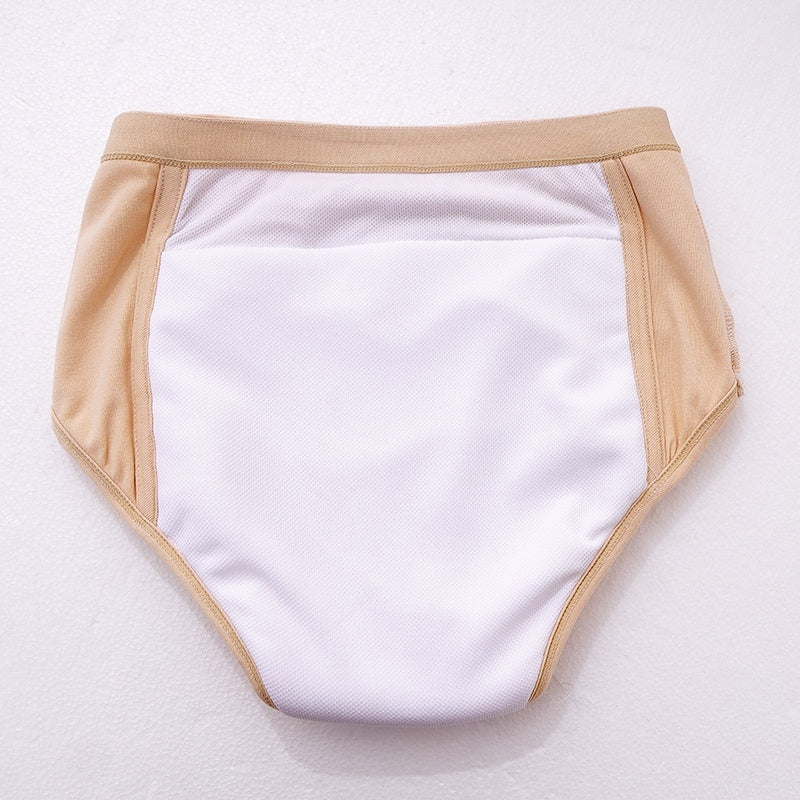 Ropa interior de algodón transpirable y lavable para adultos de mediana edad y mayores con incontinencia leve.