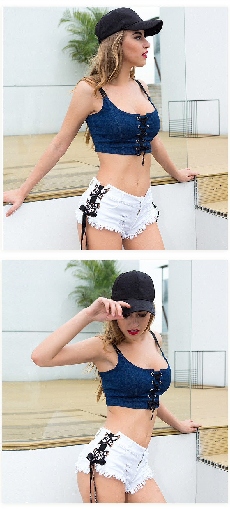Shorts vaqueros ultracortos de moda para mujer con borlas