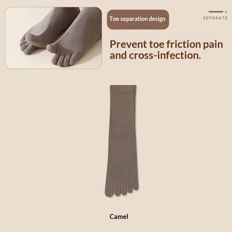 Mens Five-Toe Business Socks Pure Cotton Odor-Resistant