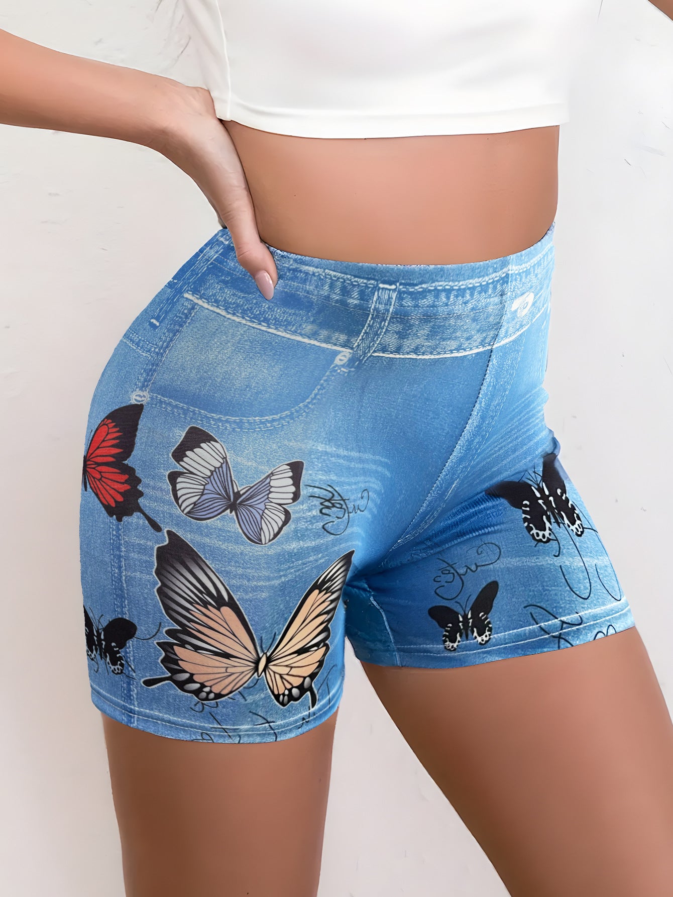 Shorts de entrenamiento con forma de melocotón que levantan los glúteos