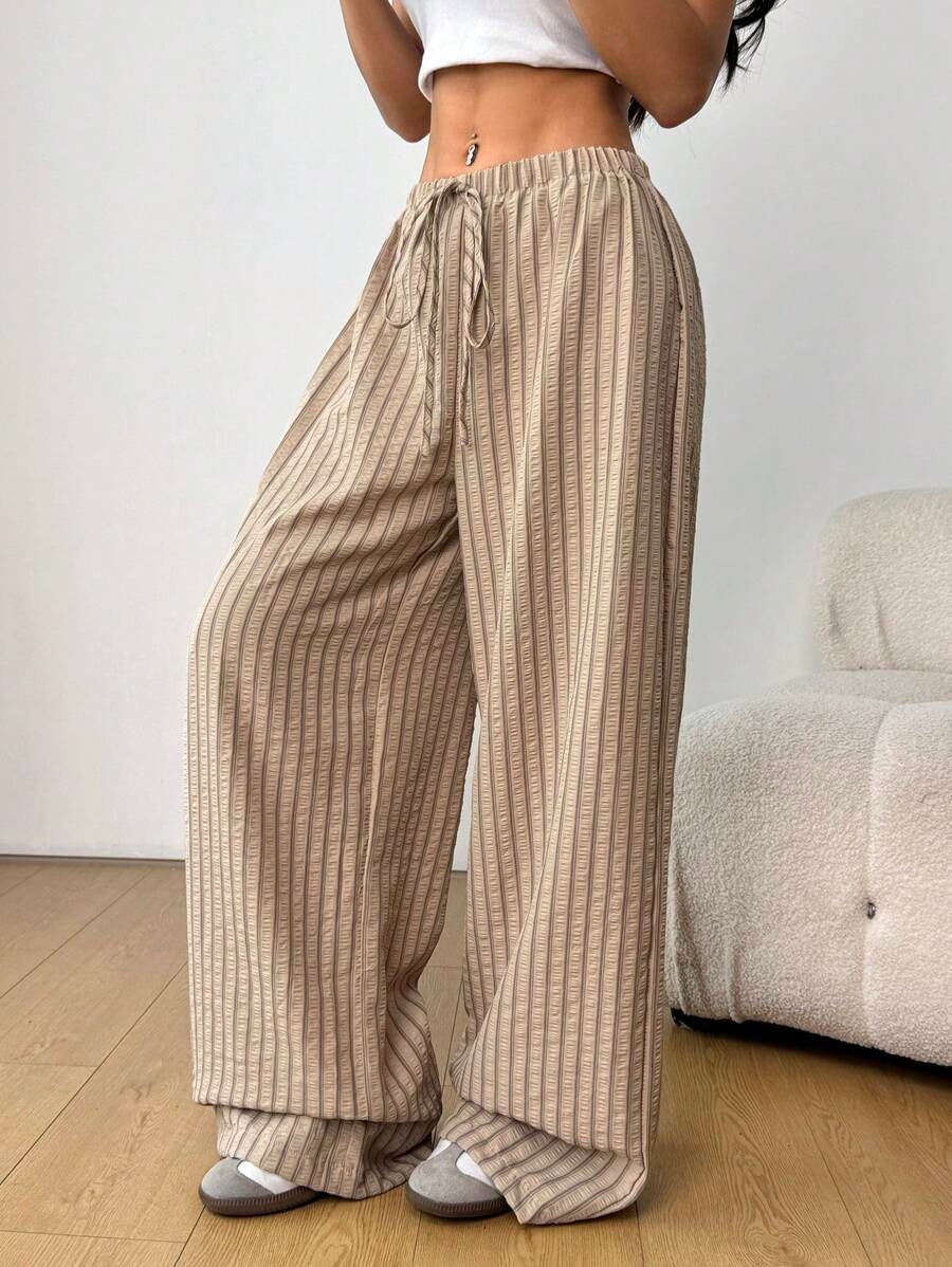 Waist-cinched Versatile Elegant Pleated Casual Pants